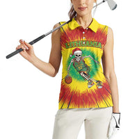 Personalized Lithuania Christmas Tie Dye Women Sleeveless Polo Shirt Skeleton Basketball Slam Dunk LT19