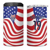 Custom United States Soccer 4 in 1 Can Cooler Tumbler USA Stars and Stripes Style