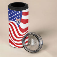 Custom United States Soccer 4 in 1 Can Cooler Tumbler USA Stars and Stripes Style