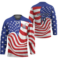 Custom United States Soccer Hockey Jersey USA Stars and Stripes Style