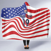 Custom United States Soccer Hooded Blanket USA Stars and Stripes Style