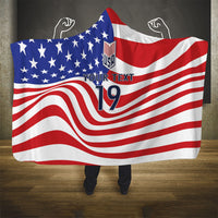 Custom United States Soccer Hooded Blanket USA Stars and Stripes Style