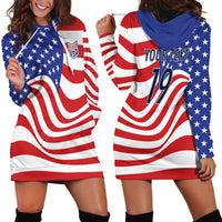 Custom United States Soccer Hoodie Dress USA Stars and Stripes Style