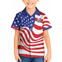 Custom United States Soccer Kid Hawaiian Shirt USA Stars and Stripes Style