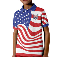 Custom United States Soccer Kid Polo Shirt USA Stars and Stripes Style