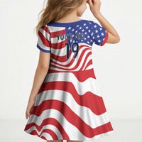 Custom United States Soccer Kid Short Sleeve Dress USA Stars and Stripes Style