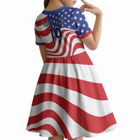 Custom United States Soccer Kid Short Sleeve Dress USA Stars and Stripes Style