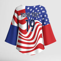 Custom United States Soccer Kimono Sleeve Blouse USA Stars and Stripes Style