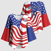 Custom United States Soccer Kimono Sleeve Blouse USA Stars and Stripes Style