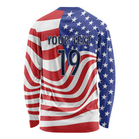 Custom United States Soccer Long Sleeve Shirt USA Stars and Stripes Style
