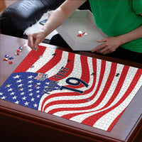 Custom United States Soccer Puzzle USA Stars and Stripes Style
