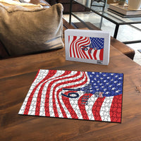 Custom United States Soccer Puzzle USA Stars and Stripes Style