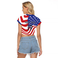 Custom United States Soccer Raglan Cropped T Shirt USA Stars and Stripes Style