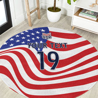 Custom United States Soccer Round Carpet USA Stars and Stripes Style