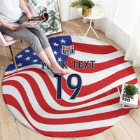 Custom United States Soccer Round Carpet USA Stars and Stripes Style