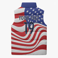 Custom United States Soccer Sleeveless Puffer Jacket USA Stars and Stripes Style