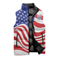 Custom United States Soccer Sleeveless Puffer Jacket USA Stars and Stripes Style