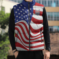 Custom United States Soccer Sleeveless Puffer Jacket USA Stars and Stripes Style