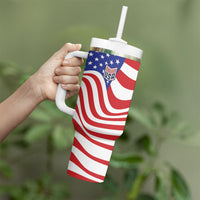 Custom United States Soccer Tumbler With Handle USA Stars and Stripes Style