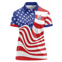 Custom United States Soccer Women Polo Shirt USA Stars and Stripes Style