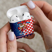 Funny Croatia Ugly Christmas AirPods Case Checkerboard Flag Santa Zagreb Design - Wonder Print Shop