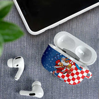 Funny Croatia Ugly Christmas AirPods Case Checkerboard Flag Santa Zagreb Design - Wonder Print Shop