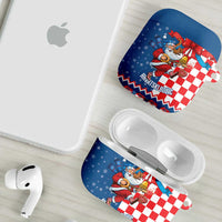 Funny Croatia Ugly Christmas AirPods Case Checkerboard Flag Santa Zagreb Design - Wonder Print Shop