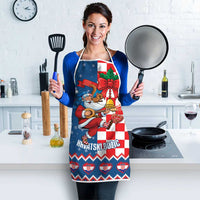 Funny Croatia Ugly Christmas Apron Checkerboard Flag Santa Zagreb Design - Wonder Print Shop
