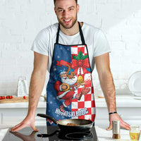 Funny Croatia Ugly Christmas Apron Checkerboard Flag Santa Zagreb Design - Wonder Print Shop