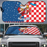 Funny Croatia Ugly Christmas Auto Sun Shade Checkerboard Flag Santa Zagreb Design - Wonder Print Shop