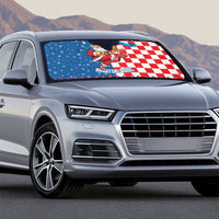 Funny Croatia Ugly Christmas Auto Sun Shade Checkerboard Flag Santa Zagreb Design - Wonder Print Shop