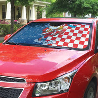 Funny Croatia Ugly Christmas Auto Sun Shade Checkerboard Flag Santa Zagreb Design - Wonder Print Shop
