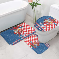 Funny Croatia Ugly Christmas Bathroom Set Checkerboard Flag Santa Zagreb Design - Wonder Print Shop
