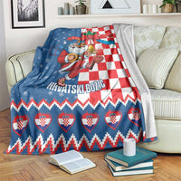 Funny Croatia Ugly Christmas Blanket Checkerboard Flag Santa Zagreb Design - Wonder Print Shop