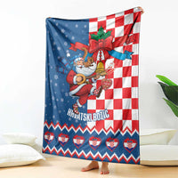Funny Croatia Ugly Christmas Blanket Checkerboard Flag Santa Zagreb Design - Wonder Print Shop