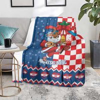 Funny Croatia Ugly Christmas Blanket Checkerboard Flag Santa Zagreb Design - Wonder Print Shop