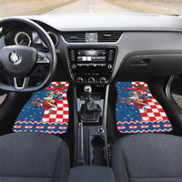 Funny Croatia Ugly Christmas Car Mats Checkerboard Flag Santa Zagreb Design - Wonder Print Shop