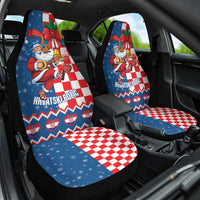 Funny Croatia Ugly Christmas Car Seat Cover Checkerboard Flag Santa Zagreb Design - Wonder Print Shop