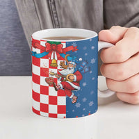 Funny Croatia Ugly Christmas Ceramic Mug Checkerboard Flag Santa Zagreb Design - Wonder Print Shop