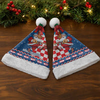 Funny Croatia Ugly Christmas Santa Hat Checkerboard Flag Santa Zagreb Design - Wonder Print Shop