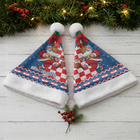 Funny Croatia Ugly Christmas Santa Hat Checkerboard Flag Santa Zagreb Design - Wonder Print Shop