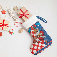 Funny Croatia Ugly Christmas Stocking Checkerboard Flag Santa Zagreb Design - Wonder Print Shop