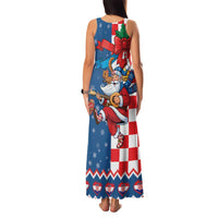 Funny Croatia Ugly Christmas Family Matching Tank Maxi Dress and Hawaiian Shirt Checkerboard Flag Santa Zagreb Design - Wonder Print Shop
