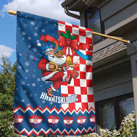 Funny Croatia Ugly Christmas Garden Flag Checkerboard Flag Santa Zagreb Design - Wonder Print Shop