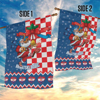 Funny Croatia Ugly Christmas Garden Flag Checkerboard Flag Santa Zagreb Design - Wonder Print Shop