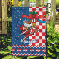 Funny Croatia Ugly Christmas Garden Flag Checkerboard Flag Santa Zagreb Design - Wonder Print Shop