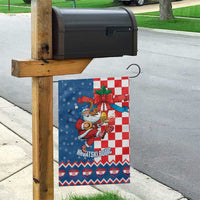 Funny Croatia Ugly Christmas Garden Flag Checkerboard Flag Santa Zagreb Design - Wonder Print Shop