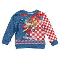 Funny Croatia Ugly Christmas Kid Ugly Christmas Sweater Checkerboard Flag Santa Zagreb Design - Wonder Print Shop