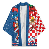 Funny Croatia Ugly Christmas Kimono Checkerboard Flag Santa Zagreb Design - Wonder Print Shop
