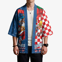 Funny Croatia Ugly Christmas Kimono Checkerboard Flag Santa Zagreb Design - Wonder Print Shop
